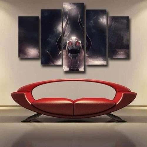 5 Piece Wall Art Canvas Prints Grim Reaper Anime Manga Figure Posters Pictures Modern Home Decor Living Room Decoration Painting