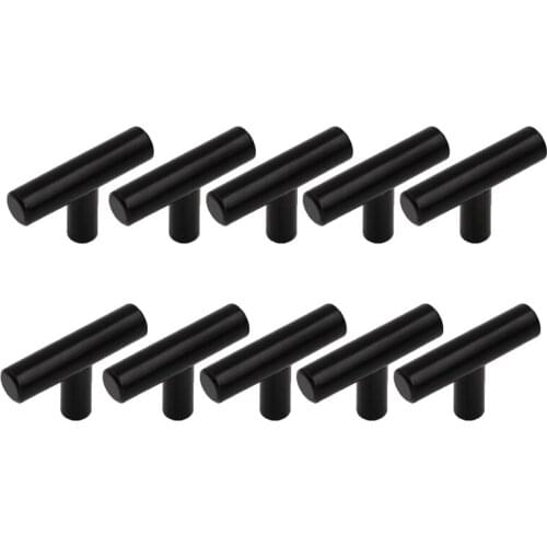 Promotion! Single Hole Black Cabinet Knobs and Pulls Door Cupboards Drawers Bedroom Furniture Handles 50mm,10 Pack