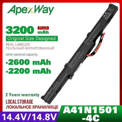 14.8V Laptop Battery A41N1501 for ASUS N552V N552VW N552VX N752 N752V N752VX N552 GL752 GL752V GL752VL GL752VW Series A41LK9H