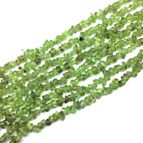 BEADZTALK Natural Stone Peridots Stone Chip Nugget Oliver Color Beads For DIY Jewelry Making Supplies