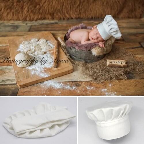 Baby Photography Props Newborn Record Growth Photography Chef Hat Infant Take Photos Hat