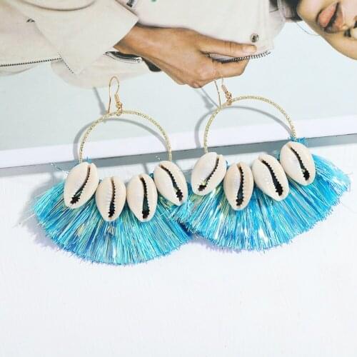 Dvacaman New Design Macrame Tassel Earrings for Women Bohemia Shell Fringed Drop Dangle Earrings Handmade Jewelry Summer Holiday