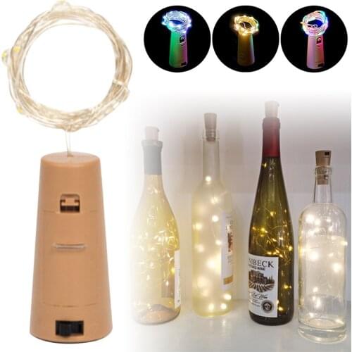 20 Led String Battery Copper Wine Bottle Cork Wire Fairy Lights Party Christmas Decoration Home Decor