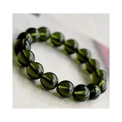 Hot Sale A++ Natural Moldavite green aerolites crystal stone Bracelet energy apotropaic 22g-36g/ lot Unique Bracelet