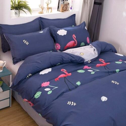 Flamingo Under the Clouds Bedding Set Simple Duvet Cover Set Pillowcase Home Textile 2/3pcs Bed Linen King Queen Size Dropship