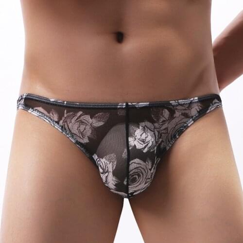 Hot Mens Panties Jockstrap Thong Male G String Underwear Print Small Briefs Boys Bikini Gay Sexy Lingerie Color Ink Personality