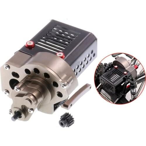 Metal Front Motor Gearbox Forward and Reverse Transmission Split Gearbox Set for AXIAL SCX10 RC Climbing Car Upgrade Parts