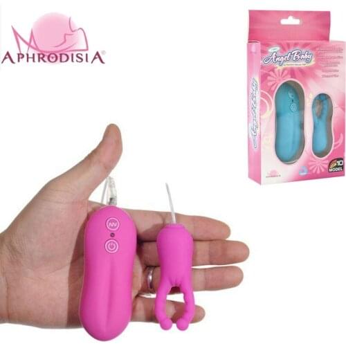 APHRODISIA 10 Speeds Mini Vibrator G-spot Stimulate Vibrating Clitoris Nipple Clamps Breast Massager Adult Sex Toys For Women