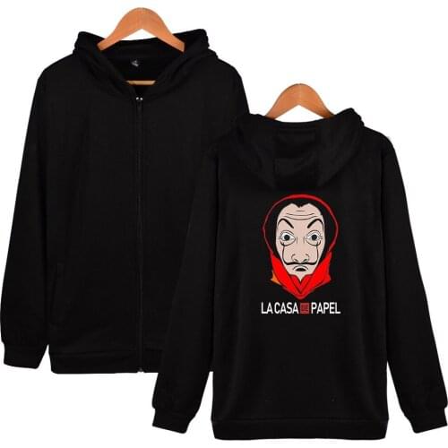 Money Heist La Casa de Papel House of Paper 2019 2D print Zipper Hoodies Sweatshirt Cute Women/men Fashion Hoodies Zippers