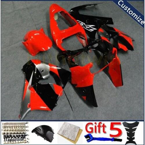 Motorcycle plastic cover For ZX9R 2002 2003 ZX-9R 02 03 ZX 9R ABS plastic Fairings hull Custom red black