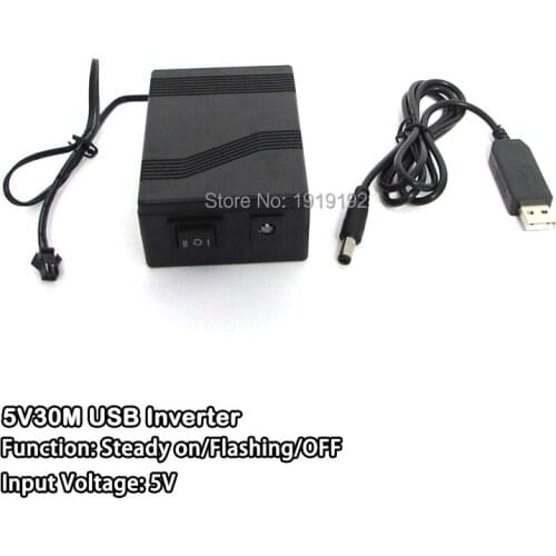 NEW 5V USB 30M EL wire inverter/driver powered by Mobile battery or Computer for driving 30m EL wire or EL strip For Party Decor