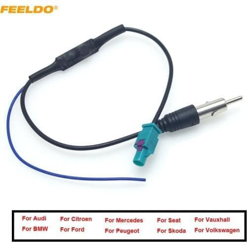 FEELDO 1Pc Auto Aftermarket Radio FM Antenna Installation Male Adapter for Volkswagen/Audi/BMW/Ford/Citroen Connector Wire Cable