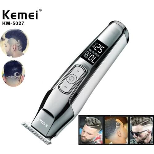 Kemei Barber Professional Hair Clipper LCD Display 0mm Baldheaded Beard Hair Trimmer for Men DIY Cutter Electric Haircut Machine