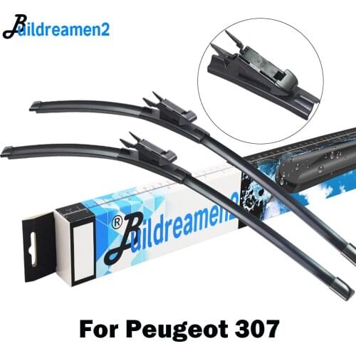 Buildreamen2 Car Frameless Wiper Blade Auto Rubber Windscreen Wiper For Peugeot 307 CC Coupe SW Break/SW 2000-2009