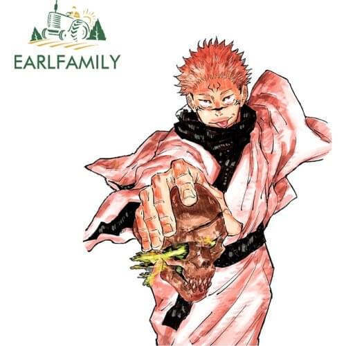 EARLFAMILY 13cm x 10.4cm for Jujutsu Kaisen Funny Car Stickers Air Conditioner Decal Waterproof Windows Personality Sunscreen