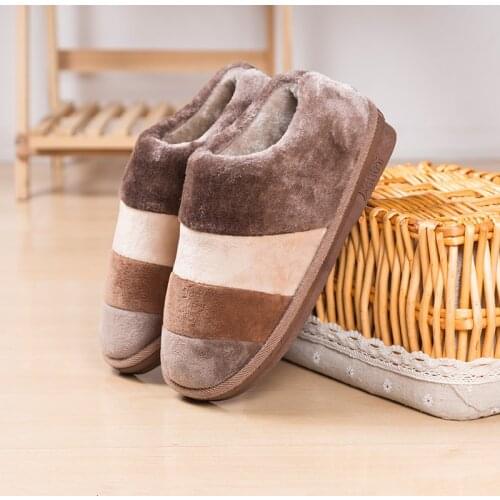 Women Men Slippers Winter Woolen Home Thickening Keep Warm Couple Shoes Plush Indoor Flats Soft Comfort Slippers