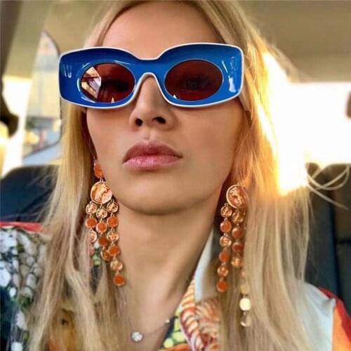 WOWSUN Retro Thick Frame Oversized Square Sunglasses Women Ladies Brand Designer Mirror Lens White Yellow Sun Glasses For