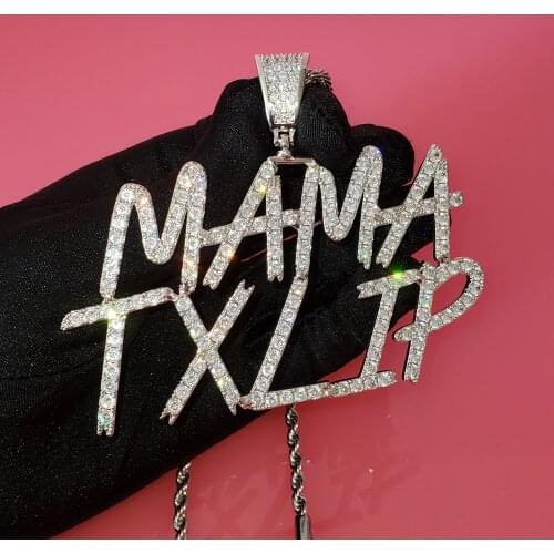 Custom Brush Font Letters Name Necklace Custom Name Plate Choker With Icy Tennis Chain Personalized Necklace Prom Party Jewelry