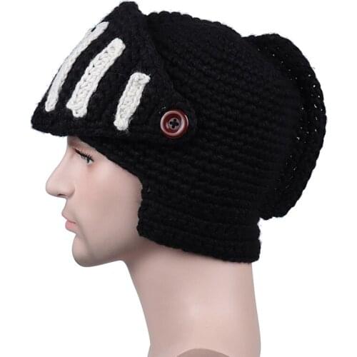 2018 Winter Gladiator Mask Cap Handmade Roman Knitted Hat Rome Rider Knit Hats