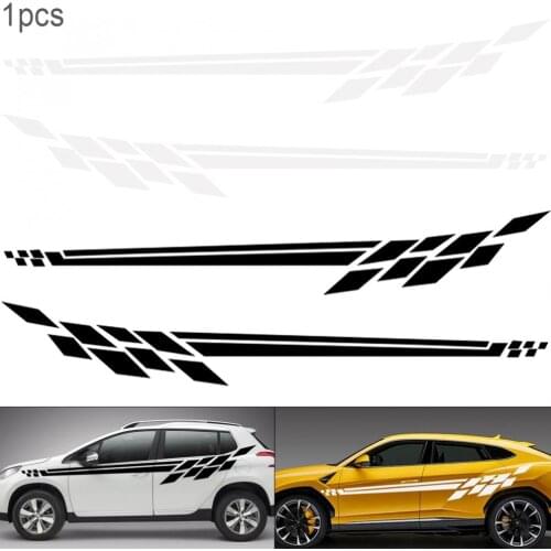 310CM Universal PVC 2 Colors Stripe Lattice Personality Car Racing Waist Line Mudguard Body Side Body Sticker