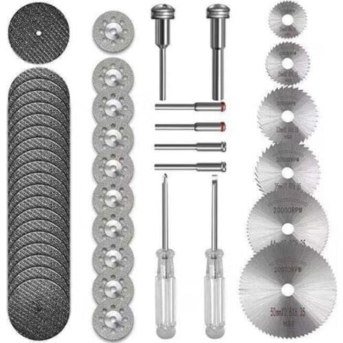 44pcs Diamond Cutting Blade Polishing Blade Wood Circular Saw Blade Set Ceramic Glass Jade Cutting Blade Electric Grinding Parts