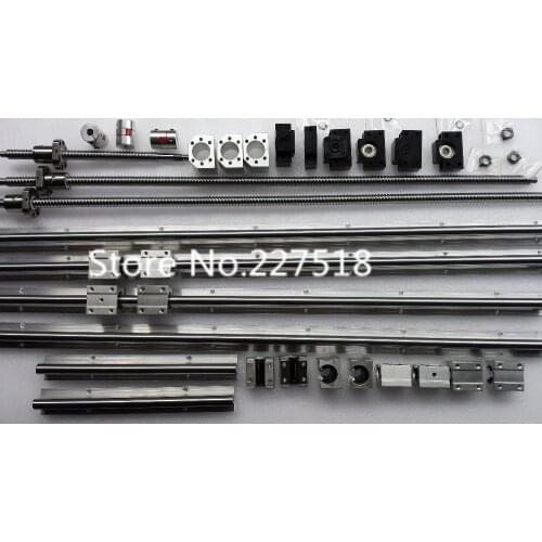 6 sets linear rail SBR16 L300/1000/1300mm+SFU1605-300/1000/1300mm ball screw+3 BK12/BF12+3 DSG16H nut+3 Coupler for cnc