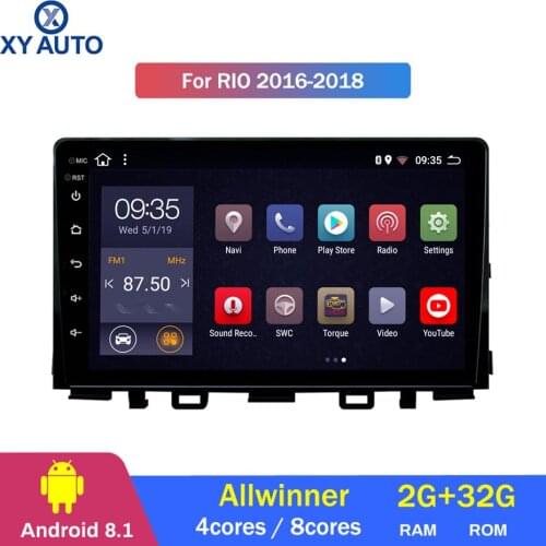 9 inch 2.5D IPS HD multi-touch screen Android8.1 2G RAM 32G ROM NAVI For Kia RIO/K3 2016-2018 with Bluetooth USB WIFI SWC