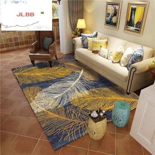 Abstract Living Room Carpets Gold leaf Hallway Bedroom Decorative Kids Play Carpet Anti-slip Area Rug Floor Children Room Mats