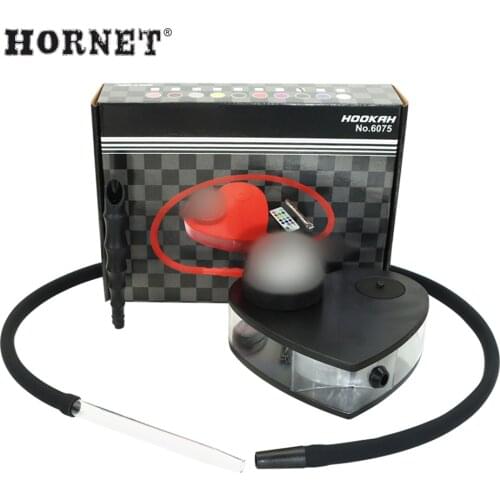 HORNET Heart shape Acrylic Hookah With LED Light Complete Narguile Chicha Kit Shisha Cachimba Smoking Accessories