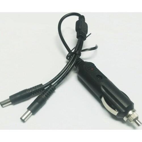 Car Charger Plug to DC5.5*2.1 Plug 3A/2464/22AWG Copper Cord Connector Power Y Type Cable for Car GPS Navigator Driving Recorder