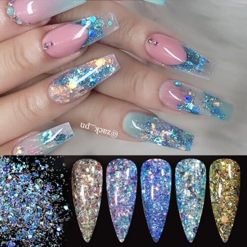 Rose Gold 3D Hexagon Nail Sequins Flakes Nail Art Glitter Powder Sparkly Spangles Polish Manicures Decorations Nails Accessories