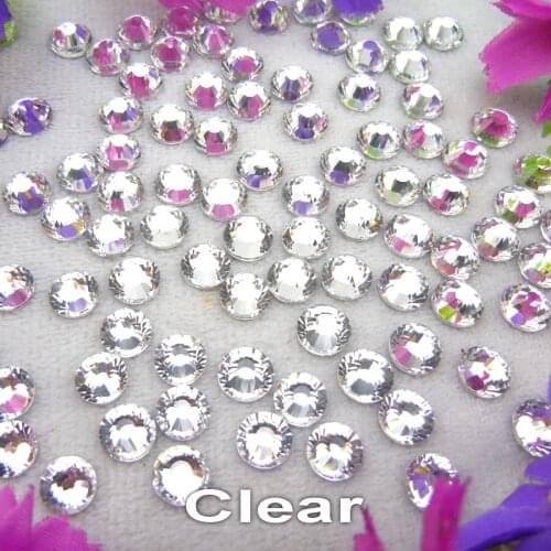 Shinning Non hotfix Clear color 13 sizes Flat Back glass Crystal Rhinestones Glue on Nail Art phone cover handicraft Diy