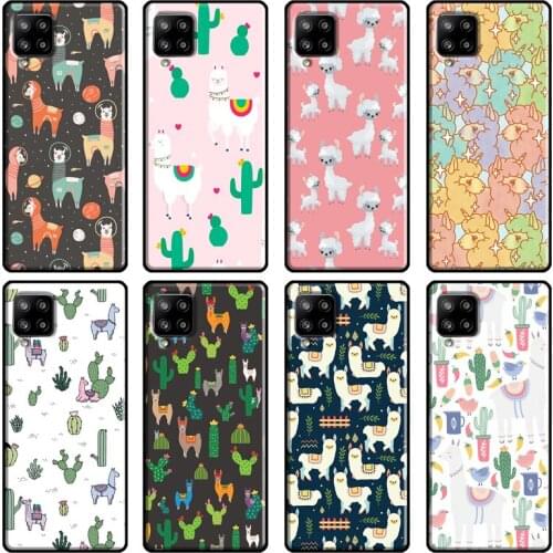 Llama Alpaca pattern For Samsung Galaxy A12 A52 A72 A71 A51 A41 A31 A70 A50 A40 M31 A02 A20e A21S Phone Cover