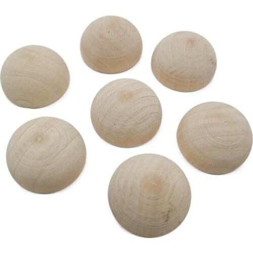 12-40mm Half Wooden Balls Unfinished Split Wood Balls Half Crafts Natural Balls for DIY Christmas Ornament DIY Projects Crafts