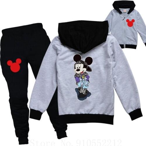 Disney Kids Tracksuit Boys Clothes Set Mickey Mouse Hoodies and Pants 2pcs Set Baby Boys Girls Sport wear Clothing Sport Suits
