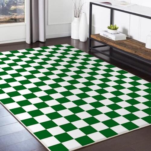 Two-Color Checkerboard Lattice Rug Living Room Decoration Creative Carpet Mat Bedroom Bedside Area Mats
