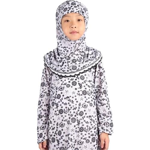 Khimar Jilbab Abaya for Girls Kids Dubai Black Dress Muslim Women Islamic Clothing Turkish Hijab Evening Dresses Arab Clothes