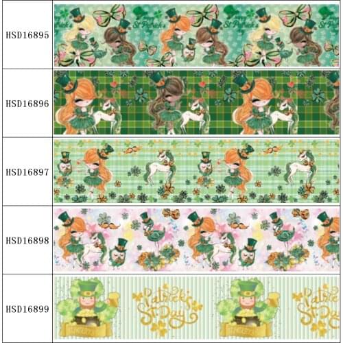 HuangTao 22MM 25MM 38MM 50MM 75mm Printed Pattern on Grosgrain Ribbon for diy ribbon