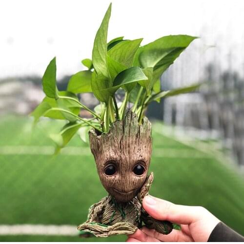 Pot Skull Flower Vase Handmade Baby Action Figure Penholder Resin Anime Kawaii Twig Guardians Vessel Antistress Tree Men