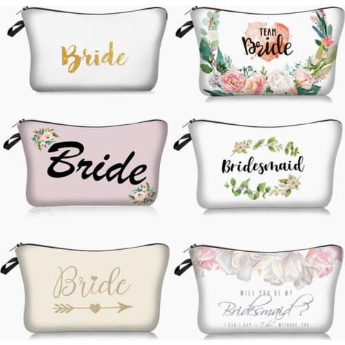 Party Decoration 1pcs Team Bridal Storage Cosmetic Bag Wedding Decoration Bridal Shower Bachelor Party Bridesmaid Gifts