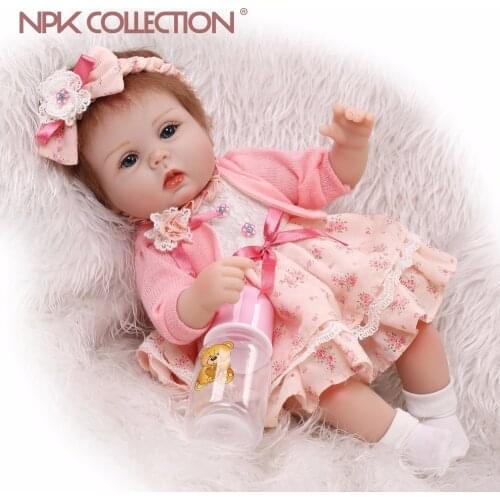 NPKCOLLECTION Bebes Reborn Dolls de Silicone Girl Body 40cm adorable Doll Toys For Girls boneca Baby Bebe Doll Best Gifts toys