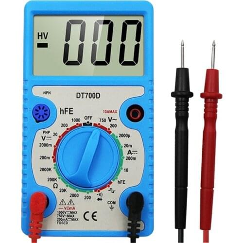 Digital Display Multimeter Handheld Professional Electrician AC / DC Voltmeter Ammeter Resistance Ohm Diode hFE Tester