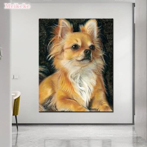 Full Square Drill 5D Diy Diamond Painting Chihuahua Dog Diamond Embroidery Cross Stitch Rhinestones Paintings By Numbers