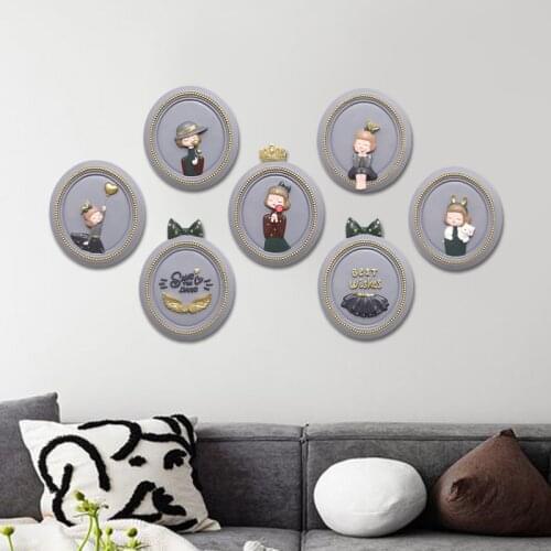 Nordic Ins Creative Resin Girls Wall Pendant Living Room Bedroom Office Background Wall Decor Home Decoration Accessories Modern