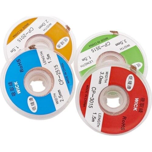 Soldering Supply Desoldering Wires Braid Width 1.5M Length Welding Solder Remover Wires Wick Wire Lead Cord Flux BGA Repair Tool