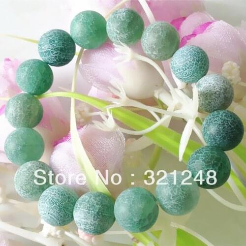 Rainbow green dragon veins frost carnelian agat natural stone onyx 12mm Fashion unique round beads woman Bracelet 7.5inch MY2339