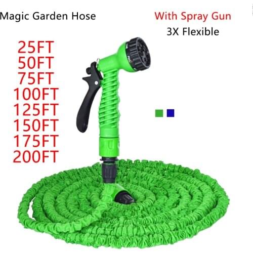25FT-100FT Garden Hose Expandable Magic Flexible Water Hose EU Hose Plastic Hoses Pipe With Spray Gun To Watering Hot Selling