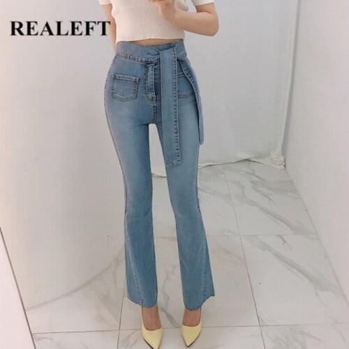 Женские джинсы клеш REALEFT China At AliExpress