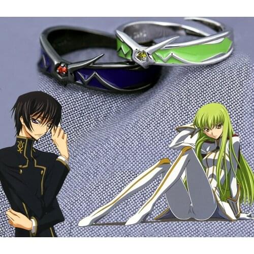 Japan Anime Code Geass: Lelouch Lamperouge C.C 925 Sterling Silver Adjustable Finger Ring Cosplay Jewelry Men Couple Lovers Gift