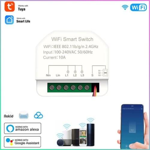 Tuya Smart Life Wifi Switch Relay Breaker Module Automation Smart Lighting Google Home Alexa Echo Remote Control App Timer 10A